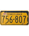 Americká SPZ Pennsylvania Yellow 756-807