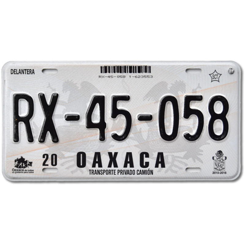Mexická SPZ Oaxaca RX-45-058