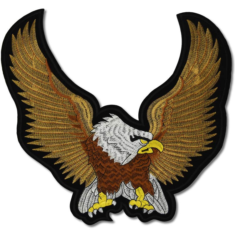 Moto nášivka Eagle Brown XXL na záda 30 cm x 28 cm