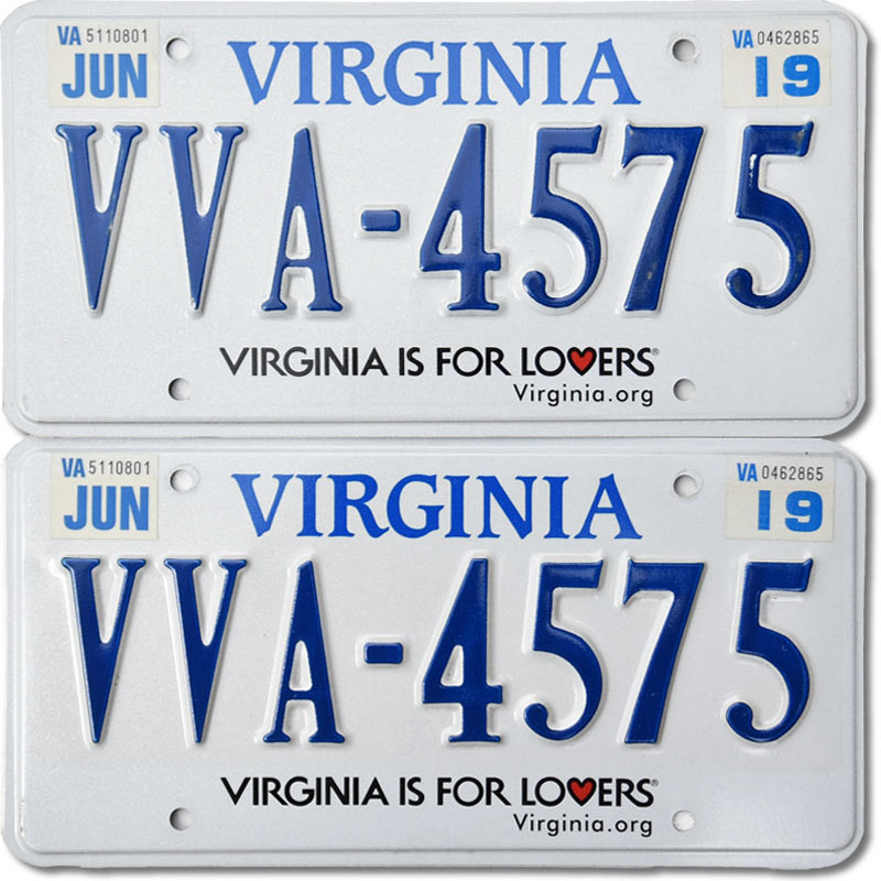 Americká SPZ Virginia For Lovers VVA-4575 pár