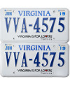 Americká SPZ Virginia For Lovers VVA-4575 pár