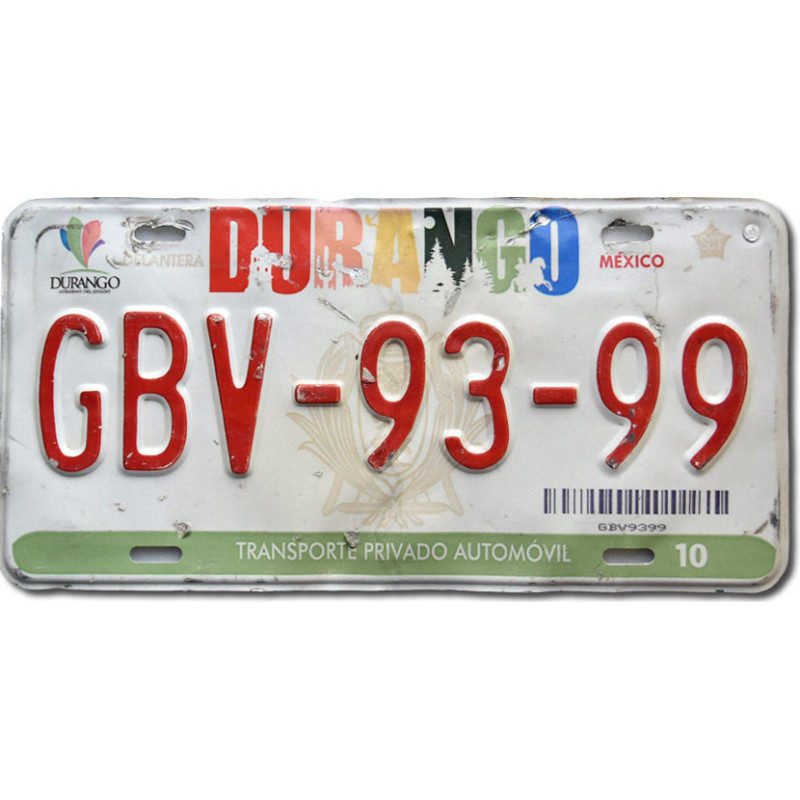 Mexická SPZ Durango GBV-93-99