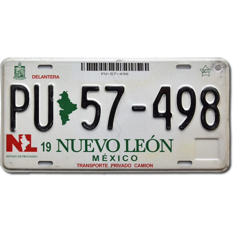 Mexická SPZ Nuevo León Truck PU-57-498