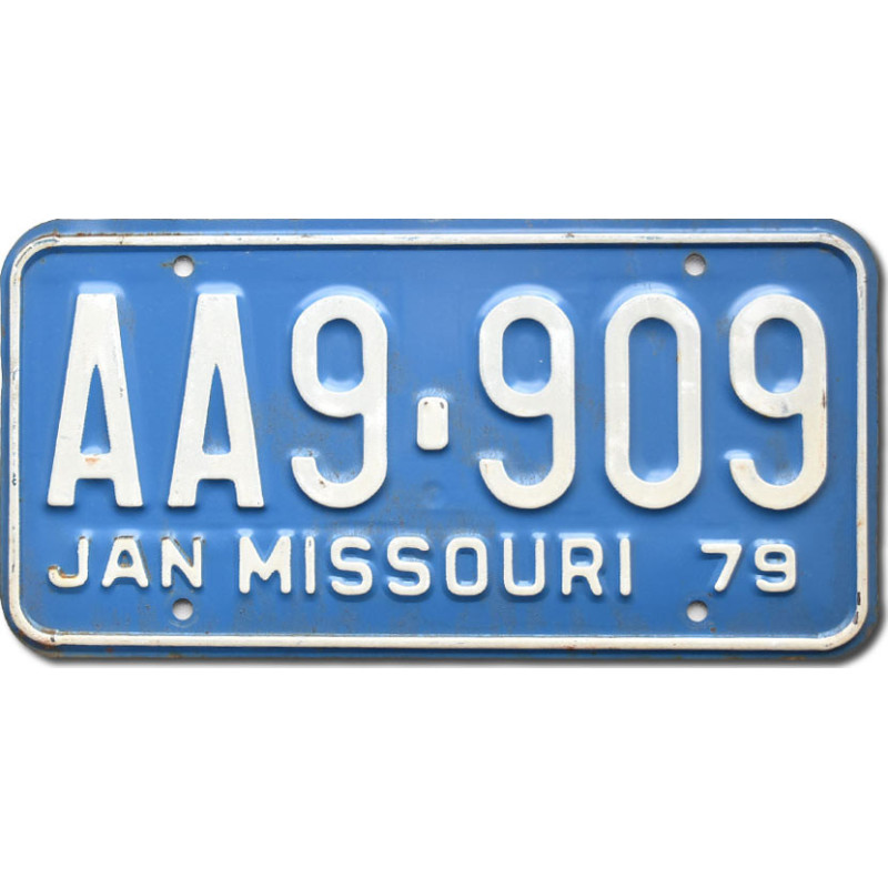 Americká SPZ Missouri 1979 Blue AA9-909