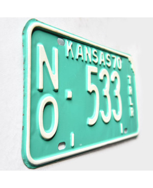 Americká SPZ Kansas 1970 Green Trailer NO 533