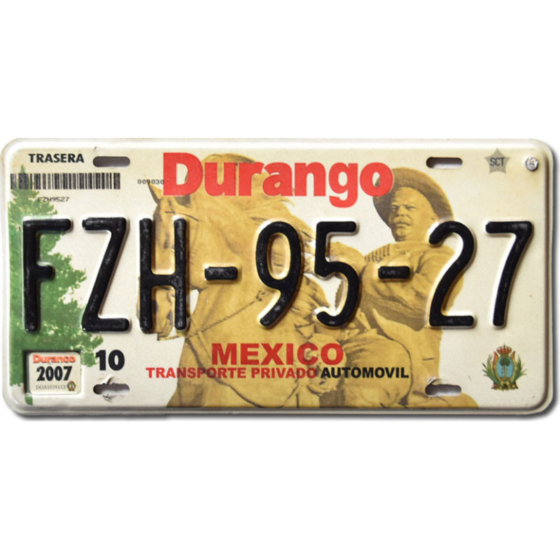 Mexická SPZ Durango 2007 FZH-95-27