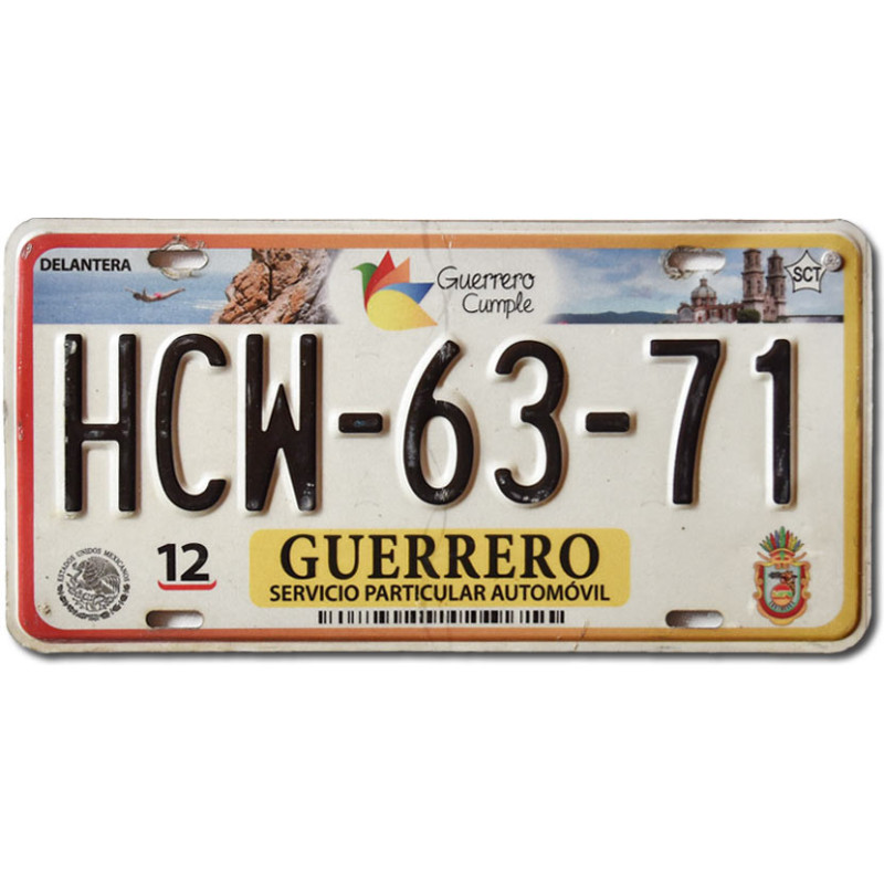 Mexická SPZ Guerrero 2016 HCW-63-71