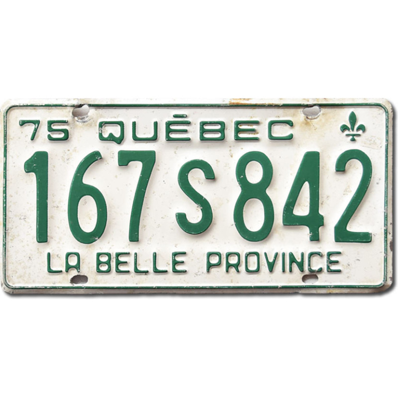Kanadská SPZ Quebec 1975 White 167 S 842