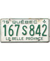 Kanadská SPZ Quebec 1975 White 167 S 842