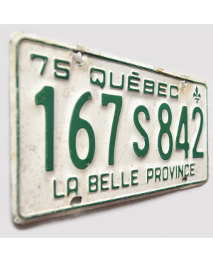 Kanadská SPZ Quebec 1975 White 167 S 842