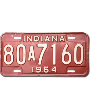 Americká SPZ Indiana 1964 Red 80A7160