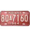 Americká SPZ Indiana 1964 Red 80A7160