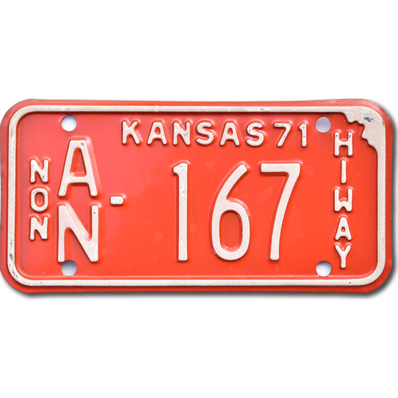 Americká SPZ Kansas 1971 AN 167 moto