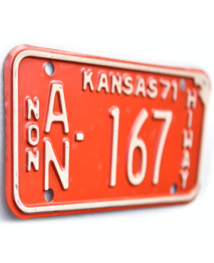 Americká SPZ Kansas 1971 AN 167 moto