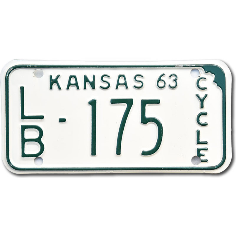 Americká SPZ Kansas 1963 LB 175 moto