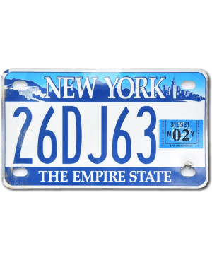 Americká SPZ New York Empire 26DJ63 moto