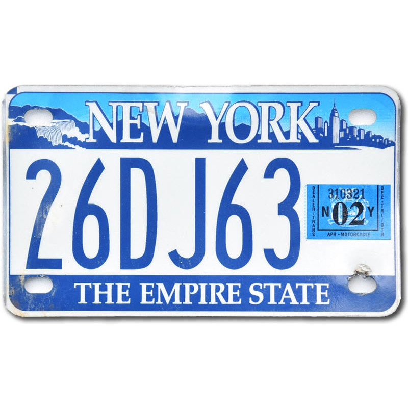Americká SPZ New York Empire 26DJ63 moto