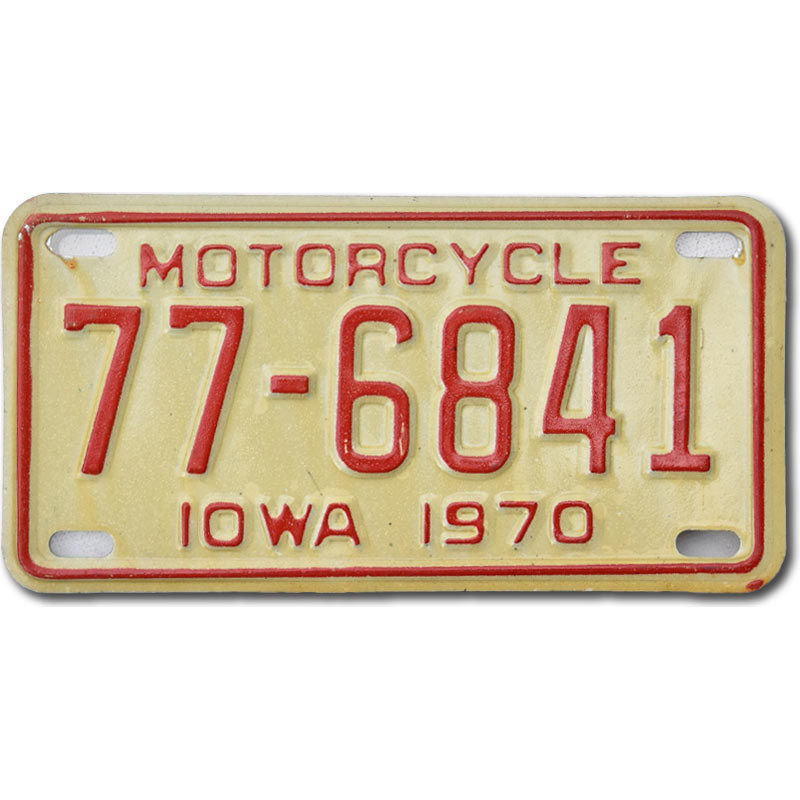 Americká SPZ Iowa 77-6841 moto