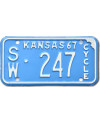 Americká SPZ Kansas 1967 Blue SW 247 moto