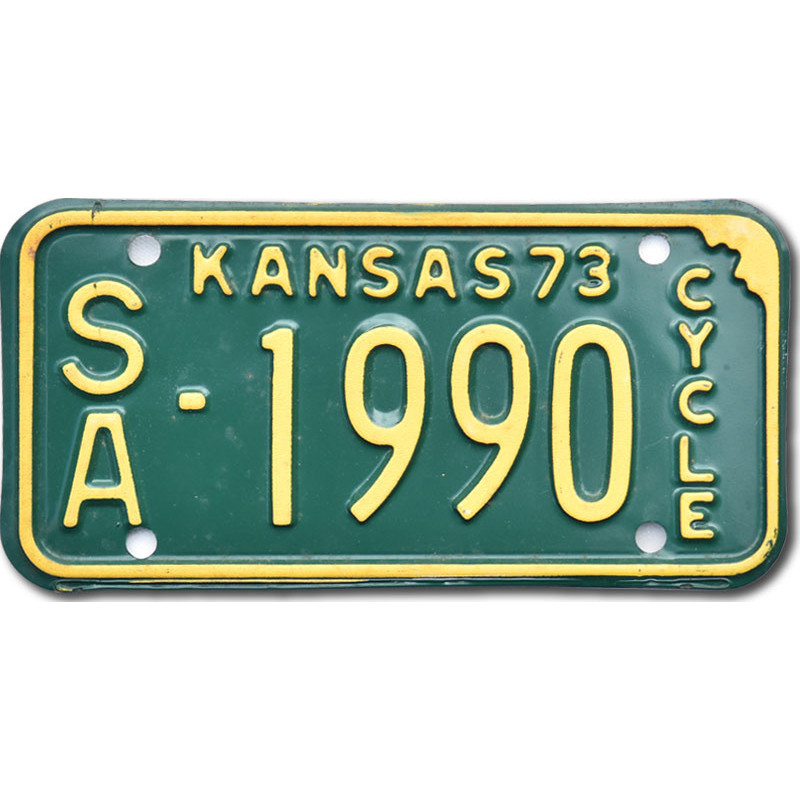Americká SPZ Kansas 1973 Green SA 1990 moto