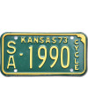 Americká SPZ Kansas 1973 Green SA 1990 moto