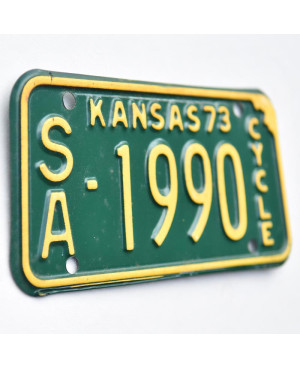 Americká SPZ Kansas 1973 Green SA 1990 moto