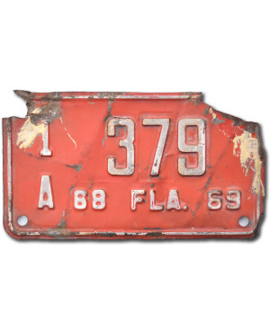 Americká SPZ Florida 1969 Red 1A 379 moto