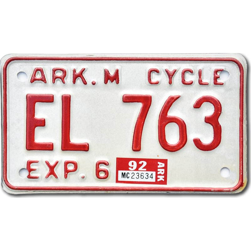 Americká SPZ Arkansas EL 763 moto