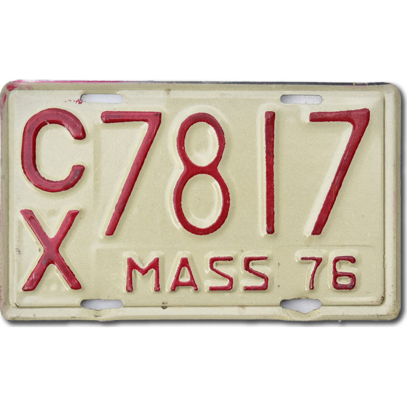 Americká SPZ Massachusetts 1976 CX7817 moto
