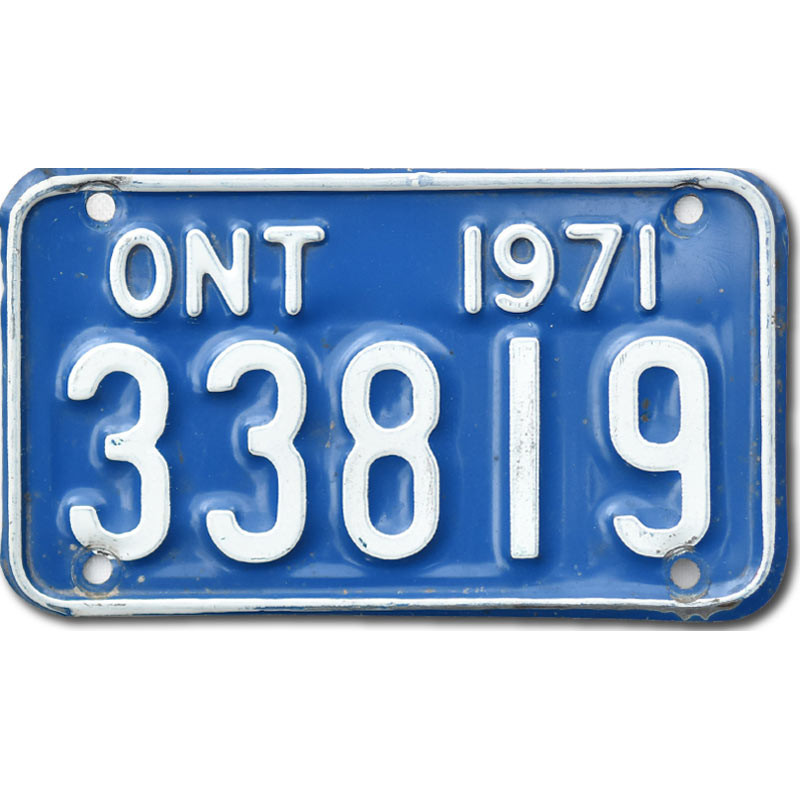 Kanadská SPZ Ontario 1971 Blue 33819 moto