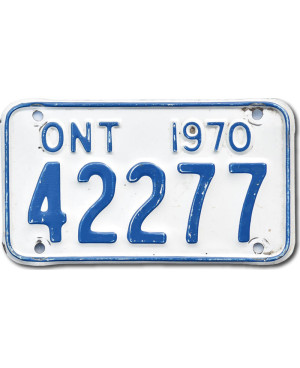 Kanadská SPZ Ontario 1970 White 42277 moto