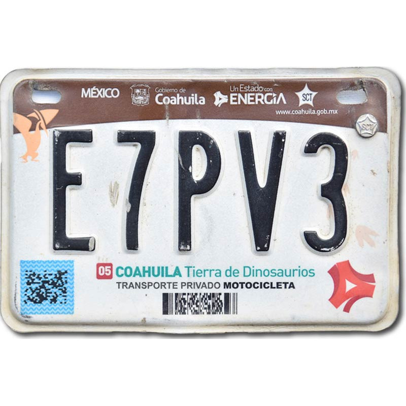Mexická SPZ Coahuila E7PV3 moto