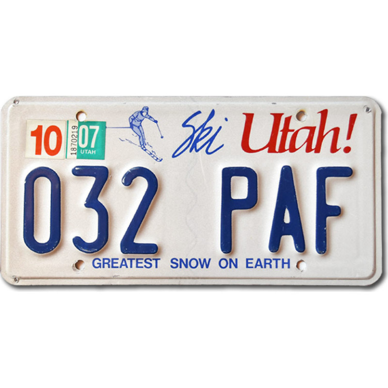 Americká SPZ Utah Ski
