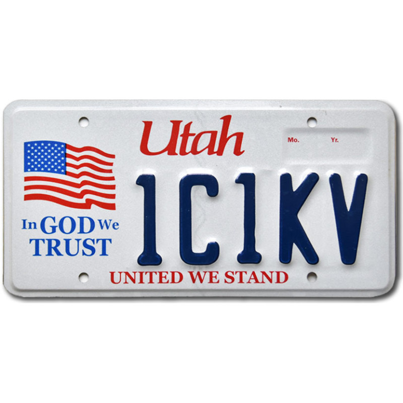 Americká SPZ Utah In God We Trust
