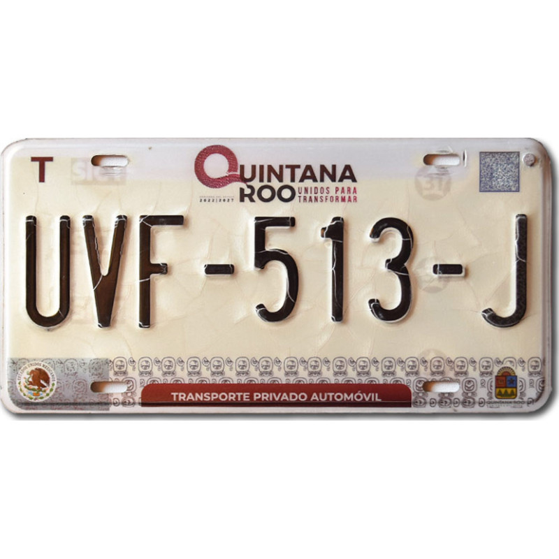Mexická SPZ Quintana Roo UVF-513-J