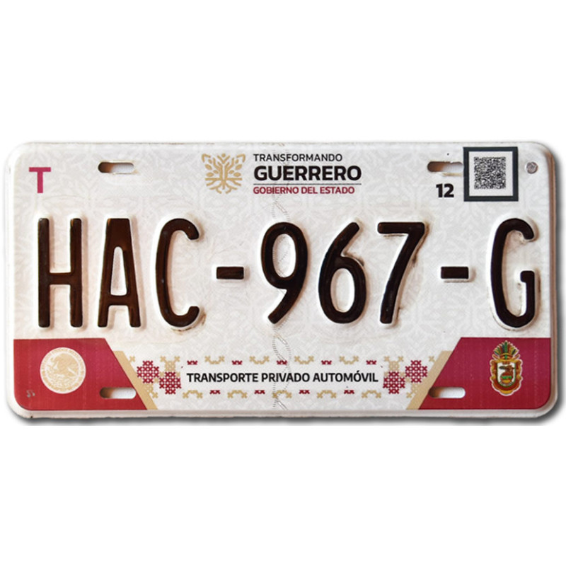 Mexická SPZ Guerrero HAC-967-G