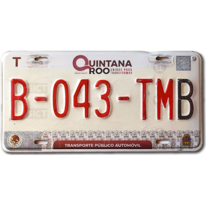 Mexická SPZ Quintana Roo B-043-TMB