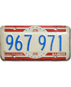Americká SPZ Illinois 1976 Land of Lincoln 967 971