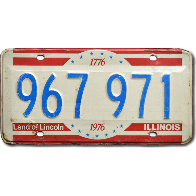Americká SPZ Illinois 1976 Land of Lincoln 967 971
