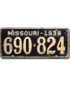 Americká SPZ Missouri 1939 Black 690-824