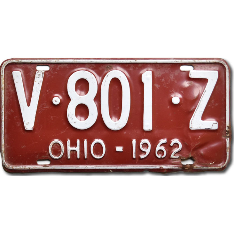 Americká SPZ Ohio 1962 Red V-801-Z