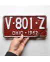 Americká SPZ Ohio 1962 Red V-801-Z