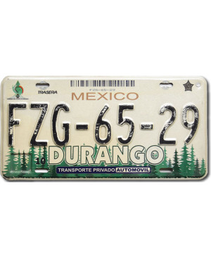 Mexická SPZ Durango Forest FZG-65-29