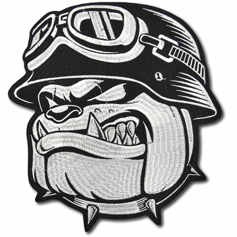 Moto nášivka Bulldog Helmet XXL na záda 28 cm x 25 cm
