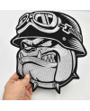 Moto nášivka Bulldog Helmet XXL na záda 28 cm x 25 cm