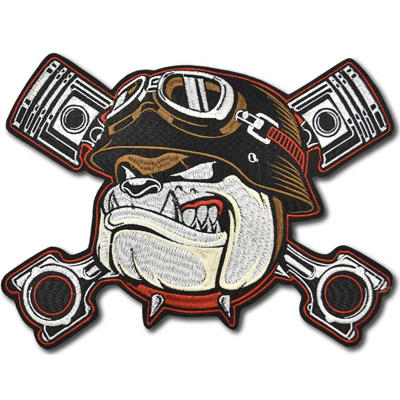 Moto nášivka Bulldog Pistons XXL na záda 29 cm x 22 cm