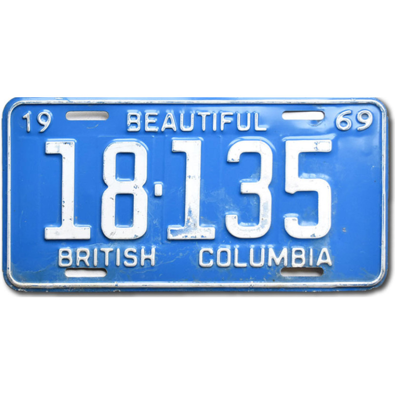 Kanadská SPZ British Columbia 1969 Beautiful 18-135
