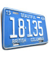 Kanadská SPZ British Columbia 1969 Beautiful 18-135