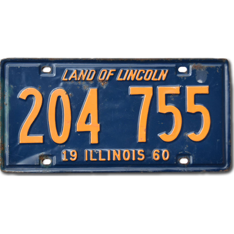 Americká SPZ Illinois 1960 Land of Lincoln 204 755