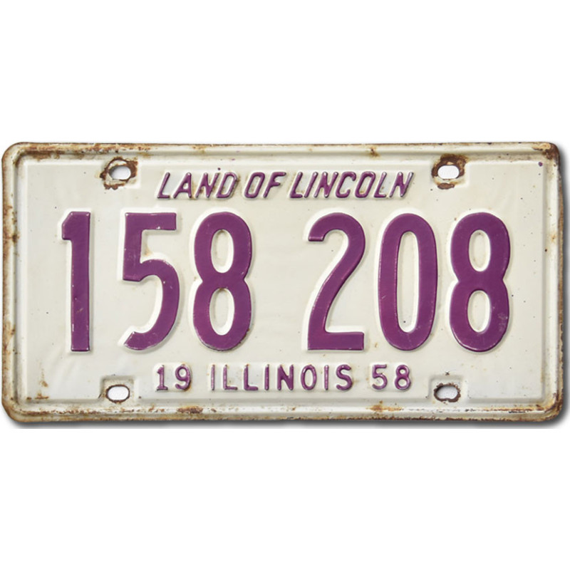 Americká SPZ Illinois 1958 Land of Lincoln 158 208